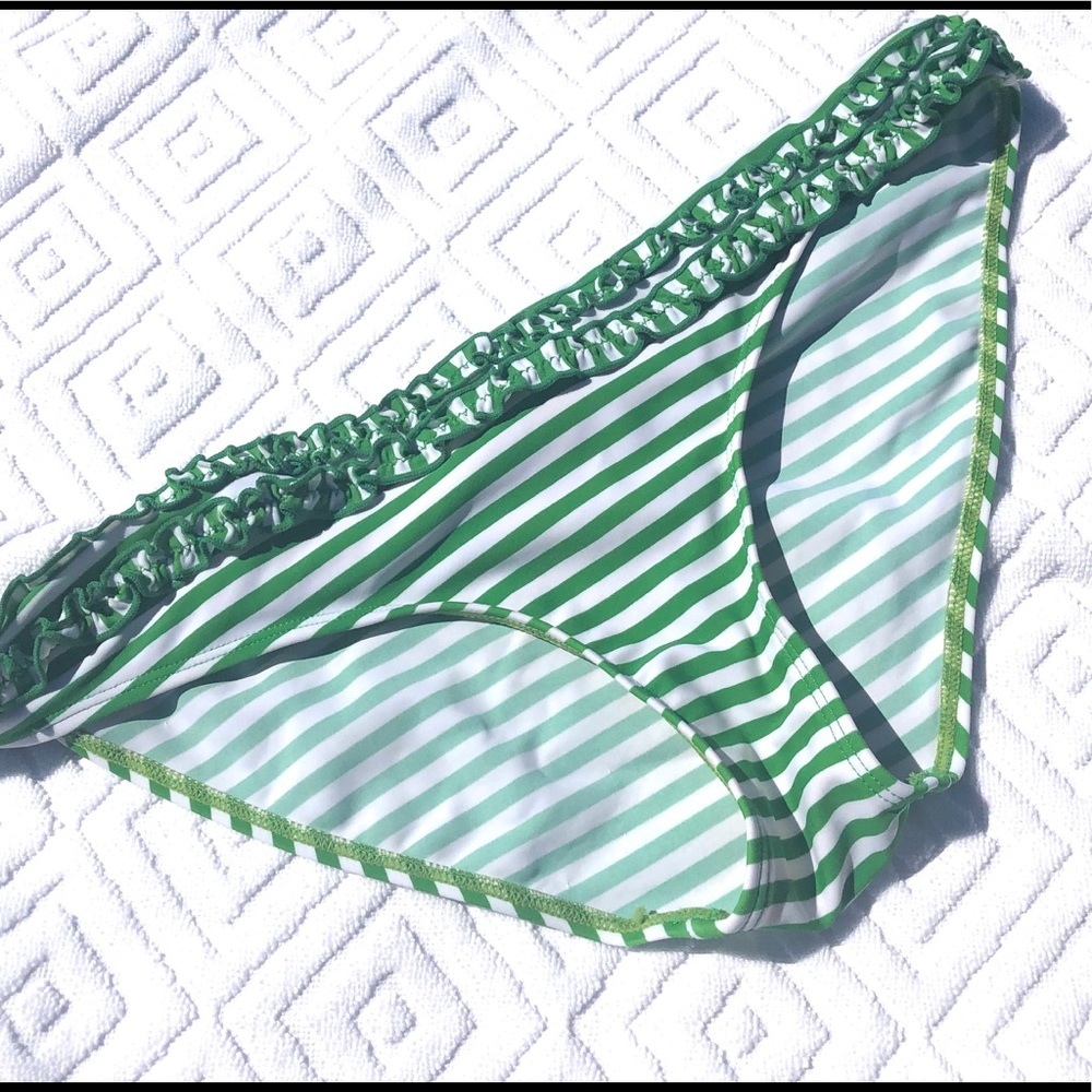 Gap body ruffle striped bikini bottom M